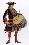 Drummer from the Compagnies franches de la Marine in New France, ca 1740