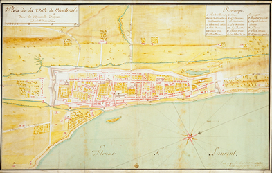 [ Plan of Montral in 1734, Chaussegros de Lry, Gaspard-Joseph, Bibliothque nationale de France Topographie-matire (supplments non classs), vol. 16, T. 1, Amrique septentrionale ]
