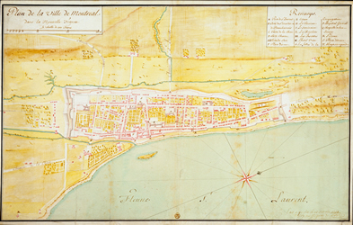 [ Plan of Montr�al in 1734, Chaussegros de L�ry, Gaspard-Joseph, Biblioth�que nationale de France Topographie-mati�re (suppl�ments non class�s), vol. 16, T. 1, Am�rique septentrionale ]