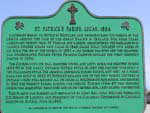 Plaque situe devant lglise catholique St. Patrick, Biddulph, 2005