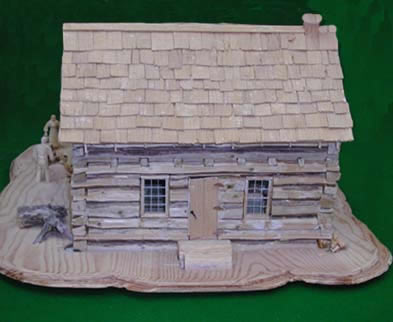[ Front View of the Donnelly Home (Constructed by Ray Fazakas), Thanks to Ray Fazakas for permitting the Project to photograph the model of the Donnelly home he created. Photograph Copyright Great Unsolved Canadian Mysteries Project , Jennifer Pettit,   ]