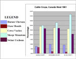 Chart Showing Cattle Crops, Selected Counties in Canada West, 1861