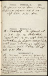 Photographie d’une page du journal intime du juge Featherston Osler, 1881