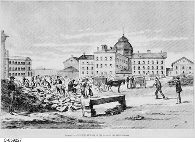 [ Convicts at Work in the Yard of the Penitentiary at Kingston, 1873, This illustration originally appeared in 