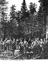 Hommes runis pour une corve dabattage, 1879