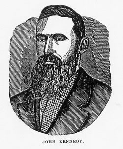 [ John Kennedy, This drawing originally appeared in the 1880 newspaper coverage of the Donnelly murders.  It is reprinted in Donald L. Cosens, ed. 