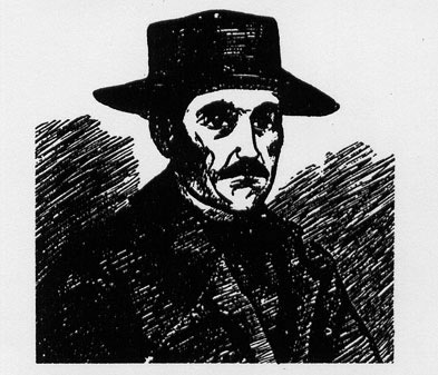 [ John Purtell, This drawing originally appeared in the 1880 newspaper coverage of the Donnelly murders.  It is reprinted in Donald L. Cosens, ed. 