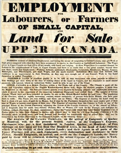 [ Canada Company Poster Announcing Employment for Labourers or Farmers, X2421, University of Western Ontario Archives CA90NCA021TOP52 ]