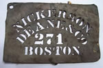 Delivery box label, found in a wall in Dedier Comeaus house in 2002