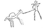 Silhouette d'un porteur sur un panier Chilcotin