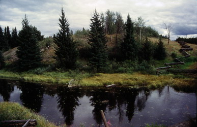[ Fish trap from Chilcotin War and earthworks, John Lutz, Copyright Great Unsolved Canadian Mysteries Project  ]