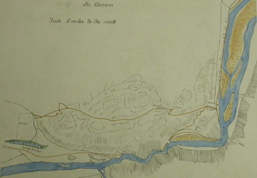 [ Waddington Map, Canyon, Cropped, Copy of Original Map, Alfred Waddington, British Columbia Surveyor General Branch Vault, Original Maps, 47 TY1 ]