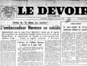 "Le Devoir" headline on the Norman suicide