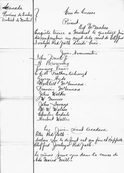 [ Coroner's Report-Jocelyn Clifford Redpath (page 1) ]