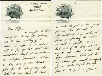 [ Une lettre de P.W.R.  J.C.R., envoye de Casa Loma ]