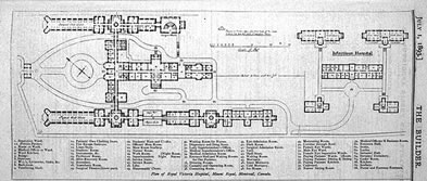 [ Plan de l'Hpital Royal Victoria, extrait de  The Builder  (Le constructeur) ]