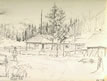 Croquis de la cabine de Salt Spring Island [probablement la maison de Jonathan Begg dans le village de Begg]