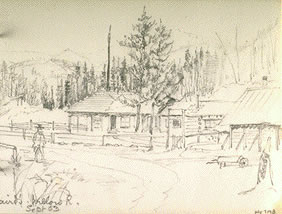 Sketch of Salt Spring Island Cabin [probably Jonathan Begg's house ...