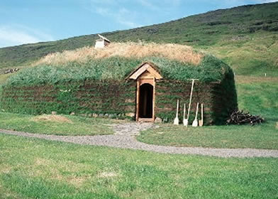 Reconstruction of Erik the Red's home in Iceland
