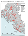 Map of the Eastern Settlement, Greenland