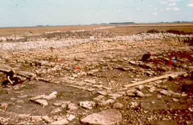 Excavation of the walled village of Eketorp, land, Sweden