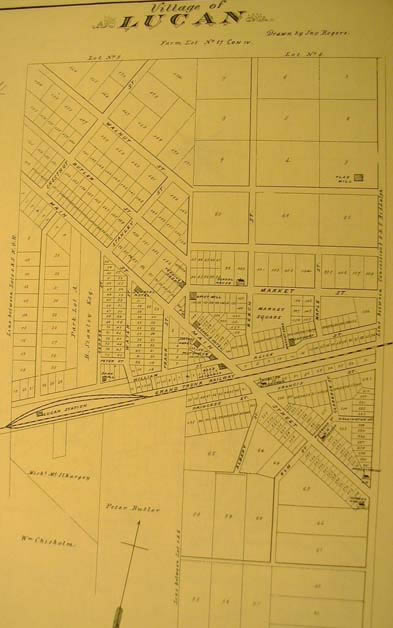 [ Map of Lucan, 1878, H.R. Page & Co., University of Western Ontario Archives  ]