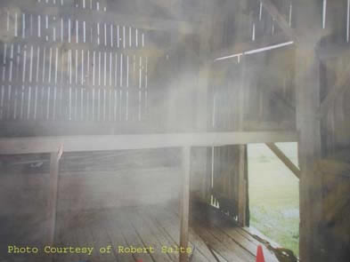 [ Ghost-like Images in Barn on Donnelly Homestead, Many claim to have felt and/or witnessed the presence of ghosts at the Donnelly homestead.  By Permission of Robert Salts, Unknown, Private Collection of Robert Salts  ]