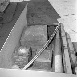 [ Removal of the Original Donnelly Tombstone, Unknown, University of Western Ontario Archives  ]