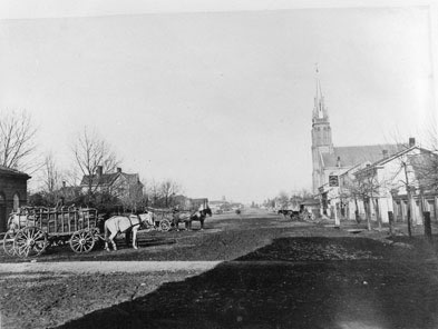 [ Queen's Ave in London, Ontario Before the 1860s, Unknown, University of Western Ontario Archives Stock Photograph, No # ]