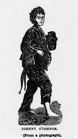 [ Drawing of Johnny O'Connor, This drawing originally appeared in the 1880 newspaper coverage of the Donnelly murders.  It is reprinted in Donald L. Cosens, ed. 