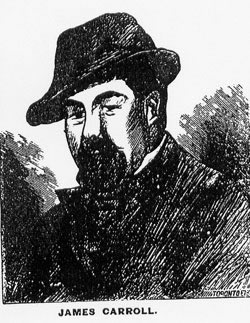 [ James Carroll, This drawing originally appeared in the 1880 newspaper coverage of the Donnelly murders.  It is reprinted in Donald L. Cosens, ed. 