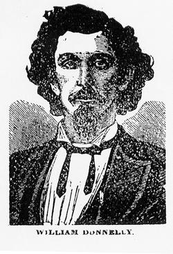[ Drawing of William Donnelly, This drawing originally appeared in the 1880 newspaper coverage of the Donnelly murders.  It is reprinted in Donald L. Cosens, ed. 