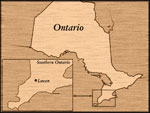 Map of Ontario Showing the Location of Lucan