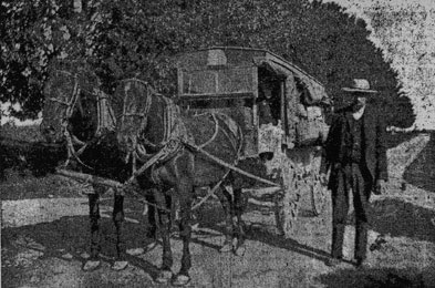 [ Hodgins and his Stagecoach, This photograph appeared as part of an article by Jennie Raycraft Lewis about the 