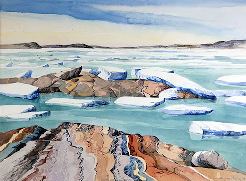Des roches et de la glace, par Sue Shirley, avec l’aimable autorisation de l’artiste