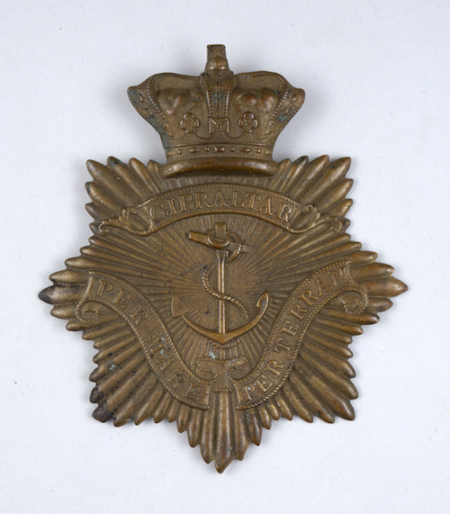 Shako Plate (Royal Marine's Cap Badge) Found by Lieutenant William R. Hobson at
				an Abandoned Camp Site at Cape Felix, King William Island, 25 May 1859