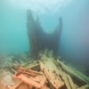 Debris is scattered on the ocean floor around the wreck of HMS Erebus