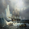 Le HMS Erebus dans les glaces