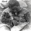 Inah-loo (Inaluk) Sewing Skin Kamik, Etah Northern Greenland