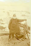  	Miner operating a windlass at a gold mining claim, 40 Below