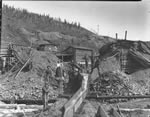 Mining operation with sluices, unidentified location