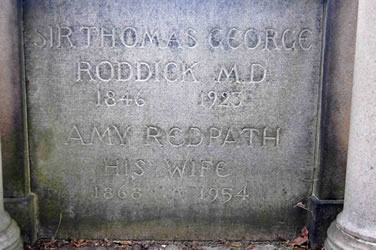 [ Inscription on Amy Redpath Roddicks gravesite.  ]