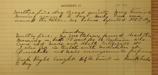 [ Mark Robinson's Daily journal for August 11, 1917 ]