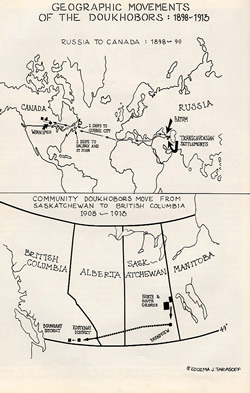 [ Geographic movements of the Doukhobors, 1898-1913, Koozma J. Tarasoff,   ]