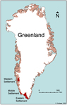 Carte des colonies scandinaves au Groenland 