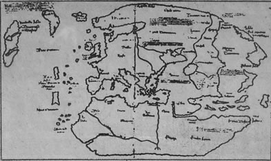 Dessin de la carte du Vinland dans le Post Gazette de Pittsburgh  en 1965