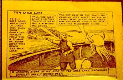 B.D. faisant mention d’un trou d’amarrage sur Ten Mile Lake