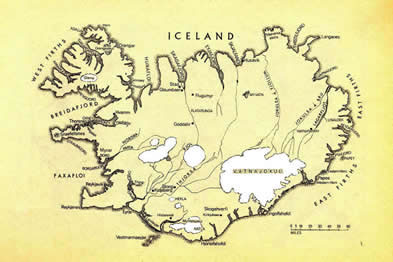 [ Map of Iceland, After Gwyn Jones,   ]