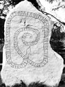 The 'Ingvar' stone at Gripsholm, Mariefred, Sweden. About 25 runestones in Sweden comcmemorate men who died on Viking raids led by the Swede Ingvar in the Middle East.