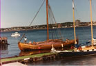 The reconstructed 'knorr' Saga Siglar in Halifax 1984 after crossing the Atlantic